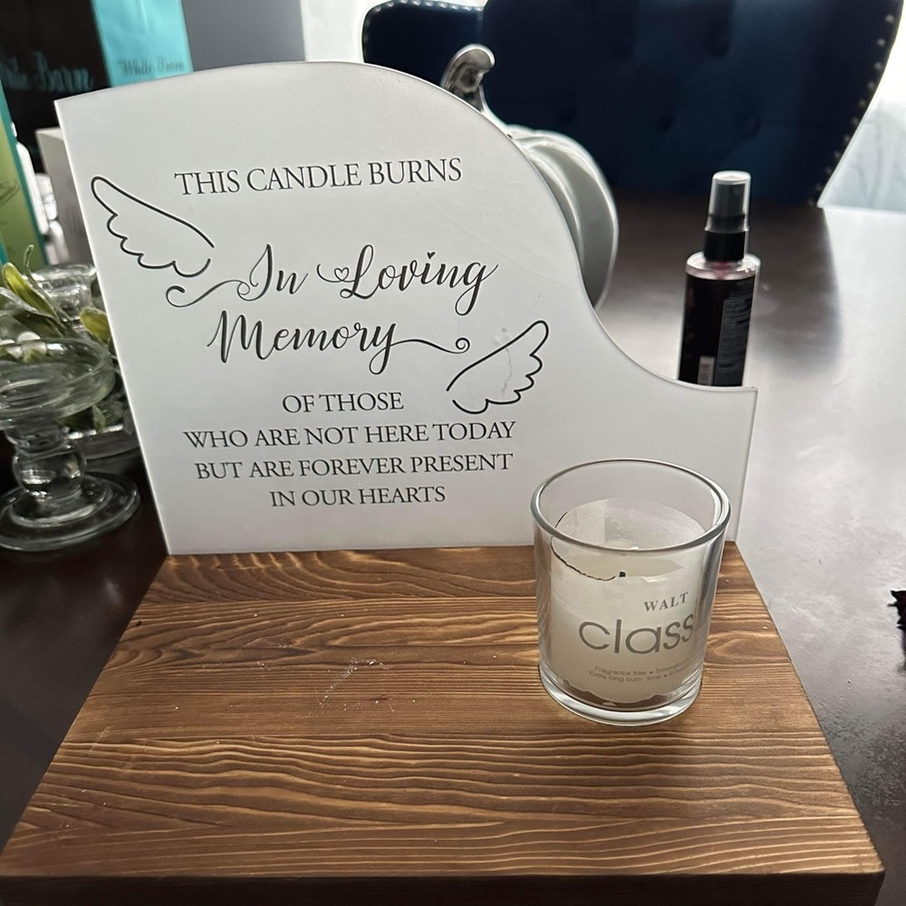 In loving memory with candle